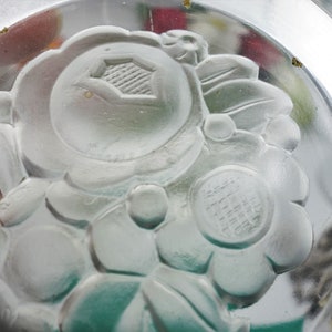 VERLYS Art Deco Ash Tray - Pressed Glass - Floral Decoration