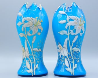 Baccarat Blue Opaline Multi Layered Crystal Vase Gold and - Etsy