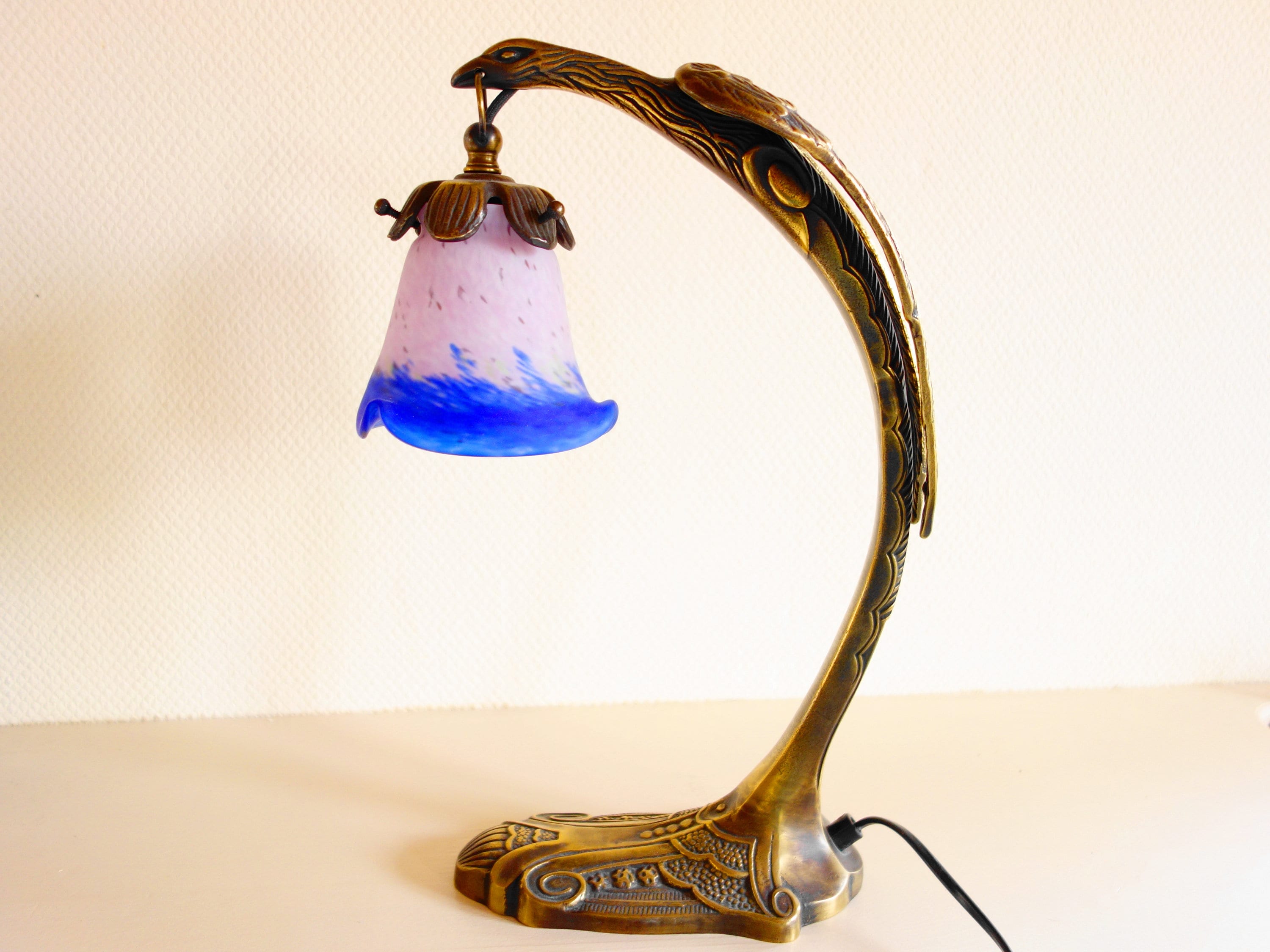 Charles Ranc - Iconic Bronze Eagle Lamp - Signed Lamp Shade Charles Ranc - Iconic Bronze Eagle Lamp - Signed Lamp Shade