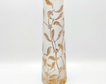 LEGRAS Cambrai vase - Art Nouveau - Glass vase Mistletoe decor 1888