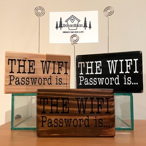 WiFi Password Sign, Shelf Sitter Sign, Wood Block WiFi Password Sign