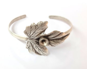 ブランチリーフブレスレットベゼルブランク樹脂ベゼルカボションカフ