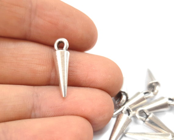Edelstahl Kegel Charm, Spike Charms, Ohrring Charm Für Schmuckherstellung, Ohrring Zubehör, Spike Charms, Tibetischen Stil, Legierung, Schmuck Zubehör