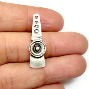 4 Silver charms Antique silver plated charms 33x10mm HNF1178