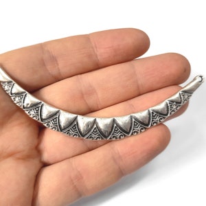 Ethnic pendant middle connector Antique silver plated pendant 93mm HNF556