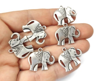 5 Elefant Charms Antik versilbert Charms 25x21mm HNF791