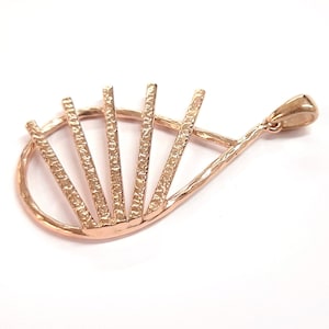 Drop 925k Solid Sterling silver charms pendant (rose gold plated ) 44x25mm HNF282