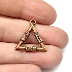 5 breloques triangulaires Breloques plaquées cuivre antique 22 x 21 mm HNF1129