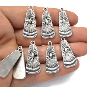 Ethnic charms Antique silver plated charms  29x13mm HNF608