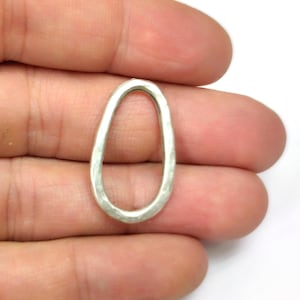 5 Oval link connector Antique silver plated findings 28x17mm HNF1212