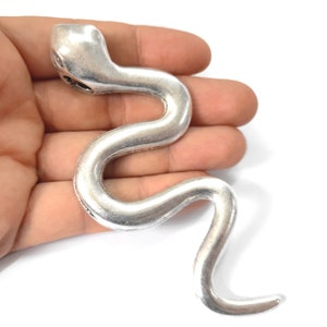 Big Snake pendant 111mm Antique silver plated Pendant HNF377