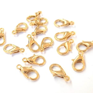 10 pieces lobster clasps necklace clasp jewelry supplies Gold plated clasp (12x7mm OD size) HNF209