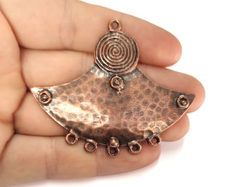 Wisiorek charms z łącznikiem Swirl 63x52mm Antyczny miedziany charms HNF913