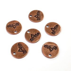 10 pieces round mountain charms Antique copper charms 12mm HNF234