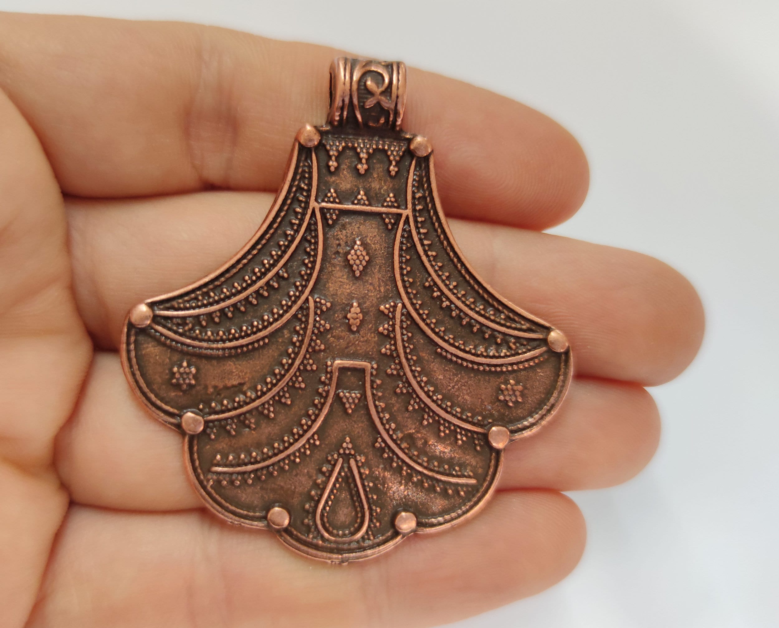 Pendentif Ancien Style Ethnique En Métal - Modèle N°105 - Bijou Vintage Occasion