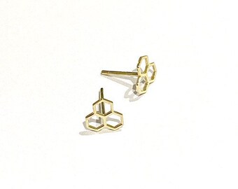 Honeycomb Stud | Bee Earring | Insect Jewelry  | Gift For Her | Honeycomb Gold Earring  | Hexagon Stud | Hexagon Earring | Bee Stud