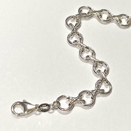 Silver Hugs and Kisses Bracelet, Gift for Her, Handmade