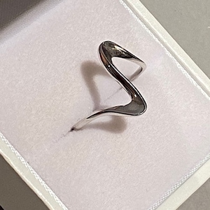 Silver Wave Ring, Adjustable Wave Ring, Stacking Ring, Ocean Ring | Handmade | Open Ring Adjustable | Silver Wave | Ocean Jewelry