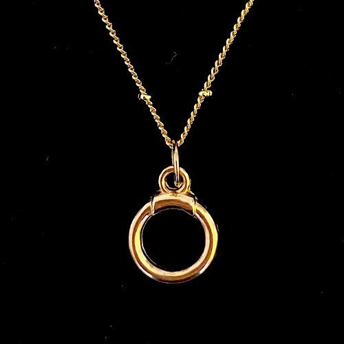 18K Gold Plated Chain Solid Halo Circle Boho Gift for Her - Etsy