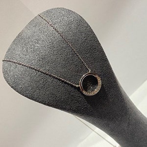 Silver Halo Zircon Necklet, Stunning solid halo, Open Circle Necklace, Simulated Diamonds, Silver Circle jewelry, Halo jewelry, Minimalist