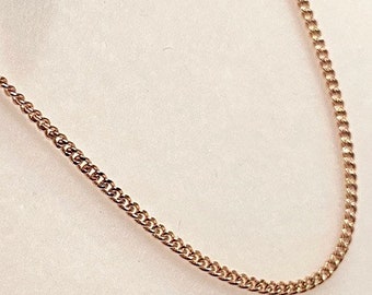 Rose Gold Close Curb Chain, 9ct Hallmarked Superb Quality Strong Curb Chain, Pink Gold Chain, 16 Inch Rose Gold Chain, 18 Inch Rose Gold