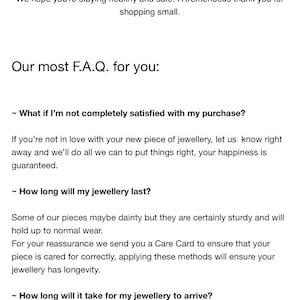 Peut inclure: Un message d'une entreprise &agrave; ses clients fid&egrave;les. Le message indique qu'ils esp&egrave;rent que les clients restent en bonne sant&eacute; et en s&eacute;curit&eacute;. Ils remercient les clients d'acheter en petit. Le message comprend &eacute;galement une section de questions fr&eacute;quemment pos&eacute;es avec des informations sur la satisfaction client, la long&eacute;vit&eacute; des produits et les d&eacute;lais de livraison.