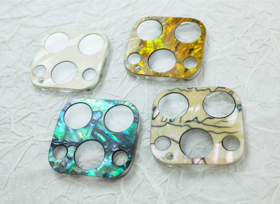 Lens protector for iPhone 15 13Promax 12,14, Samsung S23Ultra natural shell cover handcrafted Glitter pearl