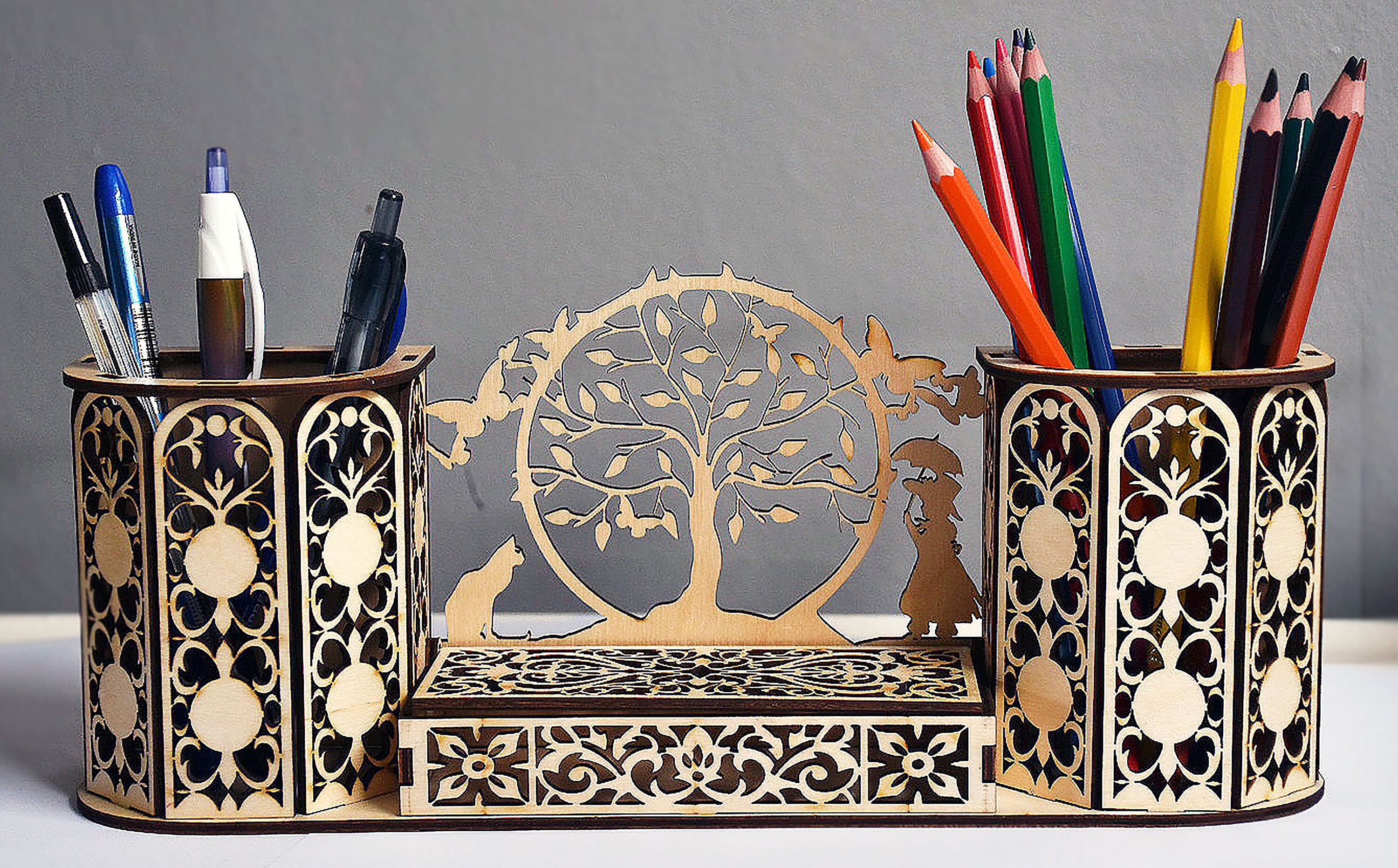 Decorative Wooden Desk Organiser/holder/storage Gift Etsy UK