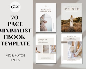 Ebook template canva| Canva template | Minimalist magazine template| Worksheets | Templates for bloggers, coaches| Content pages, planner.