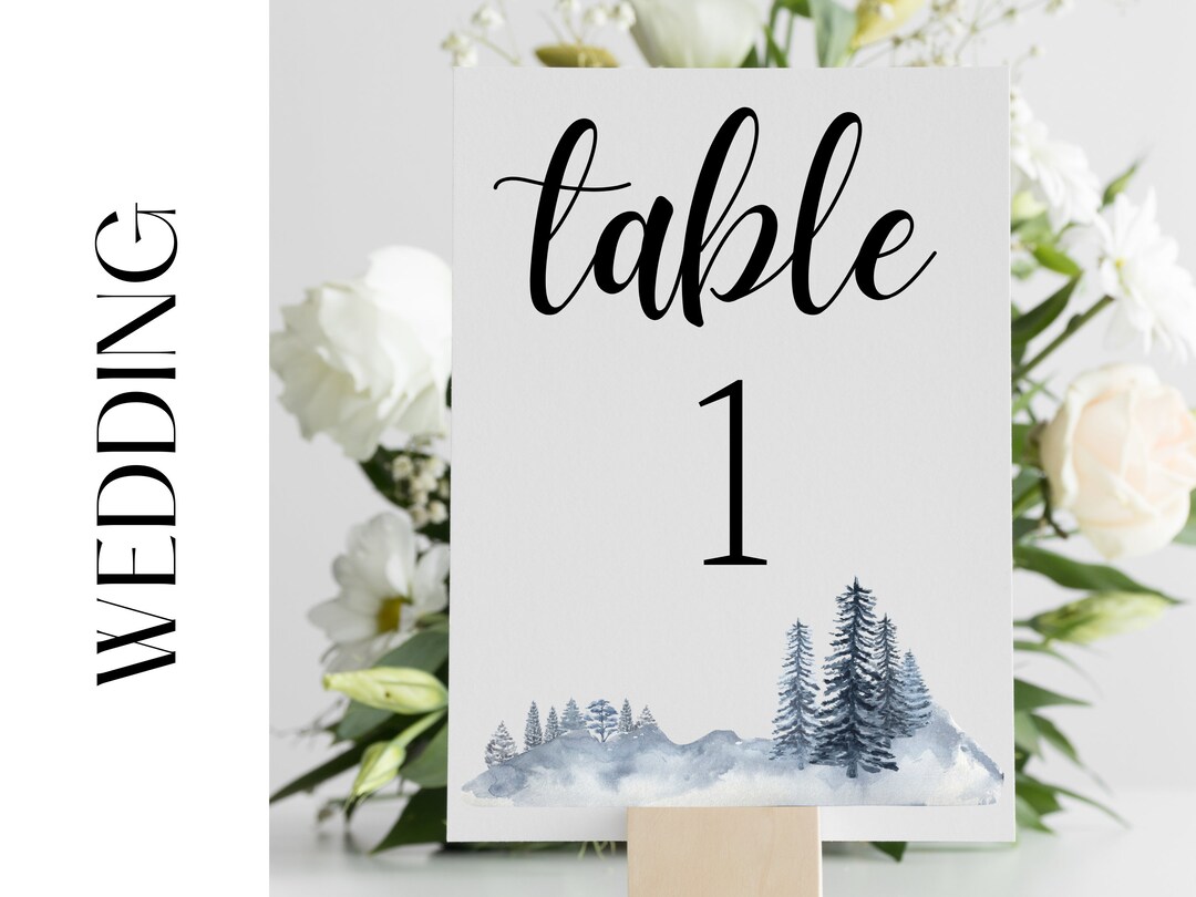 Table Numbers Printable, Table Numbers, Wedding Table Numbers ...