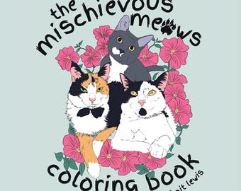 The Mischievous Meows Digital Coloring Book – Cute Cat-Themed Printable Pages for Kids & Adults – Fun Feline PDF cat digital coloring book
