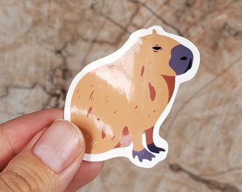 Capybara Sticker, Worlds Largest Rodent, Gloss Sticker, capybaras, Cute Art, Laptop Decal, Water Bottle Logo, capybara Gift