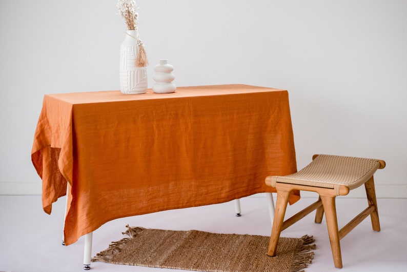 CLEARANCE Linen tablecloth. Table linens. Linen fabric tablecloth. image 2