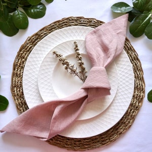 Woodrose color Linen Napkin, Set of 2. Stonewashed Linen Napkin. Table Decor, Wedding Linens. image 6