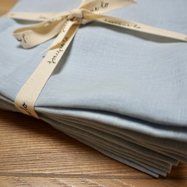 CLEARANCE. Set of 12, Soft Blue Linen Napkin. Stonewashed Linen Napkin. Table Decor, Wedding Linens.