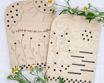 Flower + Leaf Collector Boards | Spring + Fall | Wood, Children, Outdoor, Nature | Homeschool | Valentine's, Easter Basket, Birthday Gift