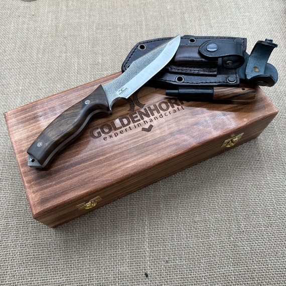 Hunting Knife | Custom Knife | Outdoor Knife | Engraved Knife | Tactical Knife | Personalized Knife | Leather Sheath Professional Knife