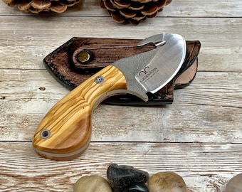 Skinning Knife, Skinner Knife, Skinner, Deer Skinner Knife, Cute Knife, Small Knife, Olive Handle, Gut Hook Knife, Camping Knife
