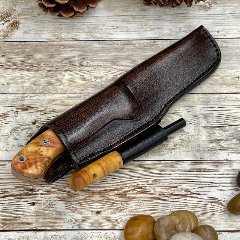 Bushcraft Knife Camping Knife With Customized Wood Handle and Etsy