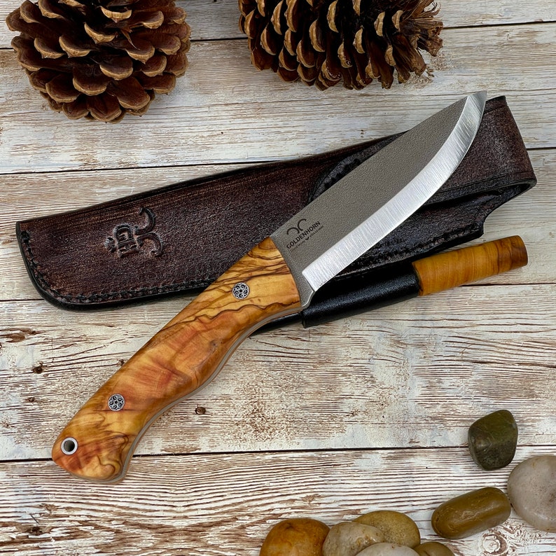 Bushcraft Knife Outdoor Cooking Damascus Knife Hunting Etsy