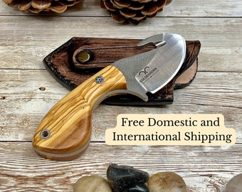 Skinner Knife with Gut Hook, Skinning Knife N690 Bohler Steel, Skinner with Sheath, Gut Hook Blades, Hunter Knife, Camper Knife