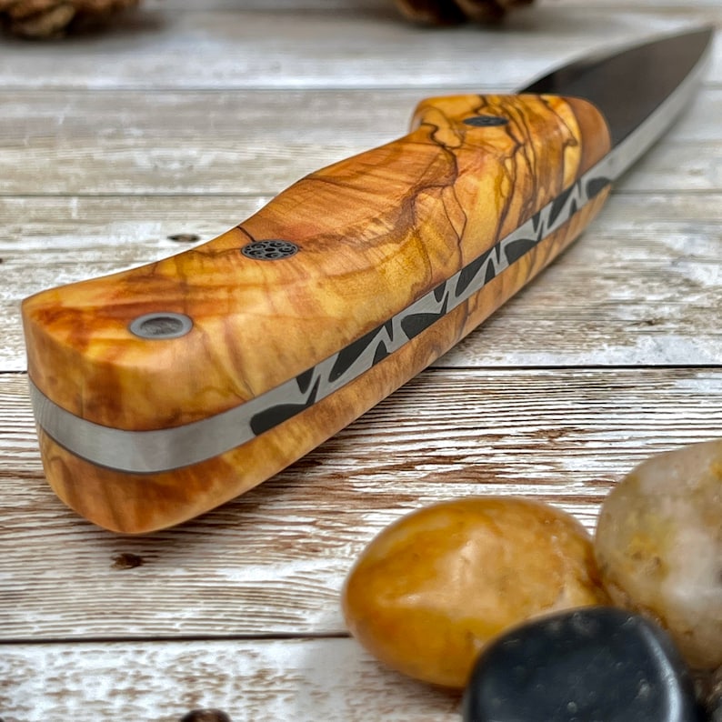 Bushcraft Knife Camping Knife With Customized Wood Handle and Etsy