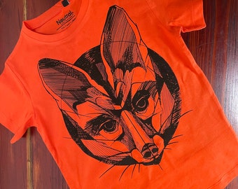 Shirt, fox, Fairtrade, screen printing, for kids