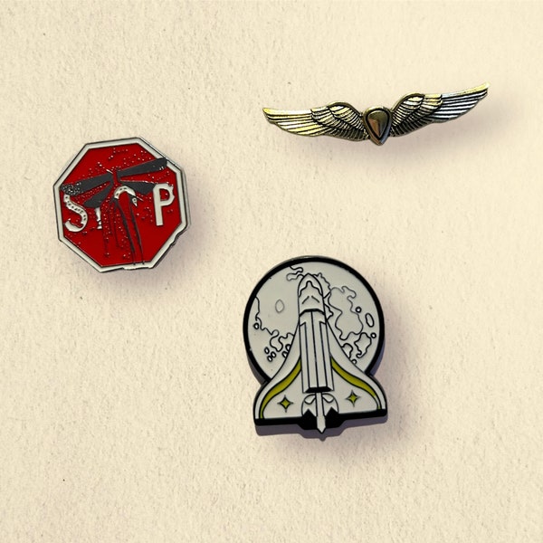 The Last of Us Part 2 Pins - Badges, The Last of Us cosplay Ellie Pin - Gold Wings - Space Ship - Firefly Stop Pins - TLOU accessoires