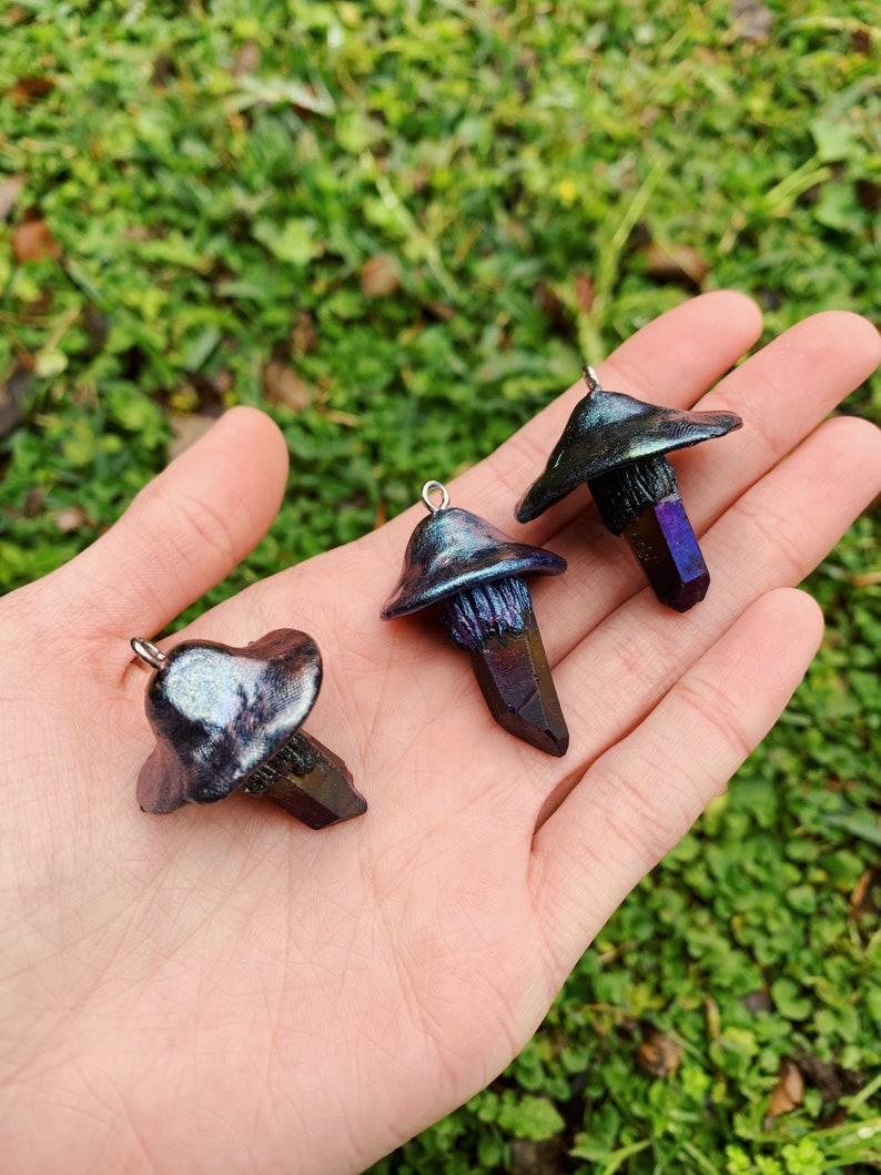 keychains holographic mushroom crystal charms mushrooms pendants for necklaces charms /& crystals |