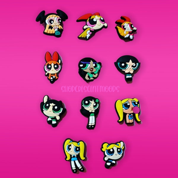 PPG cartoon Power Puff inspired Shoe Charms | clogs, croc, charm, accessories |