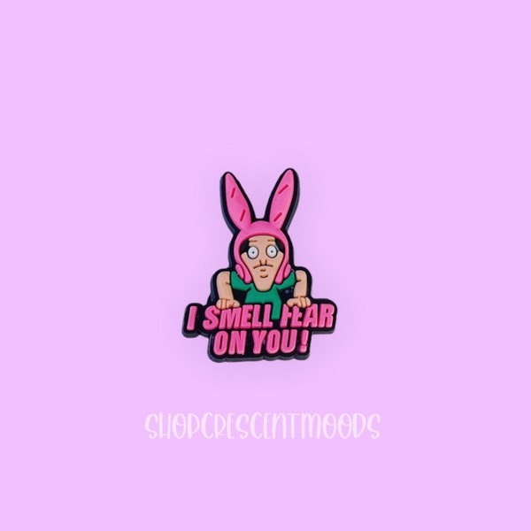 I Smell Fear On You Pink Bunny Louise Bob inspired Burger Shoe Charms | clogs, croc, charm, |