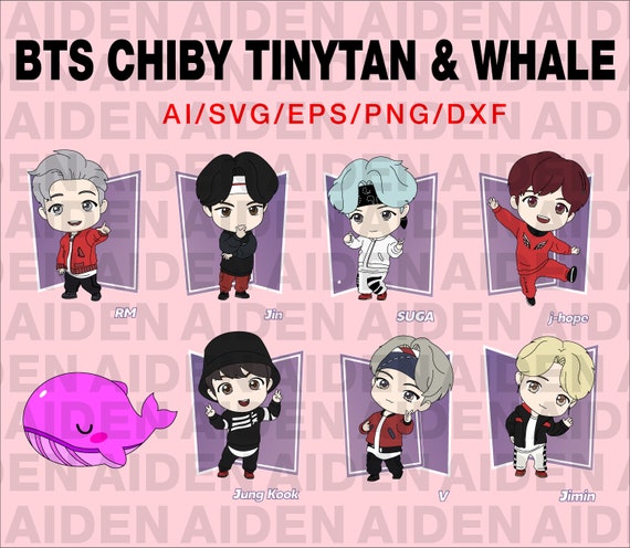 Bts Chibi Kpop Tinytan Whale Vector Svg Dxf Ai 7 Characters Etsy Bts Chibi Kpop Tinytan Whale Vector Svg Dxf Ai 7 Characters Etsy