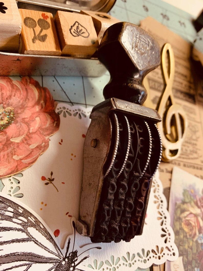 Vintage Pullman Front Number Stamps 4 Bands Rotate Numbers Stamp Medium