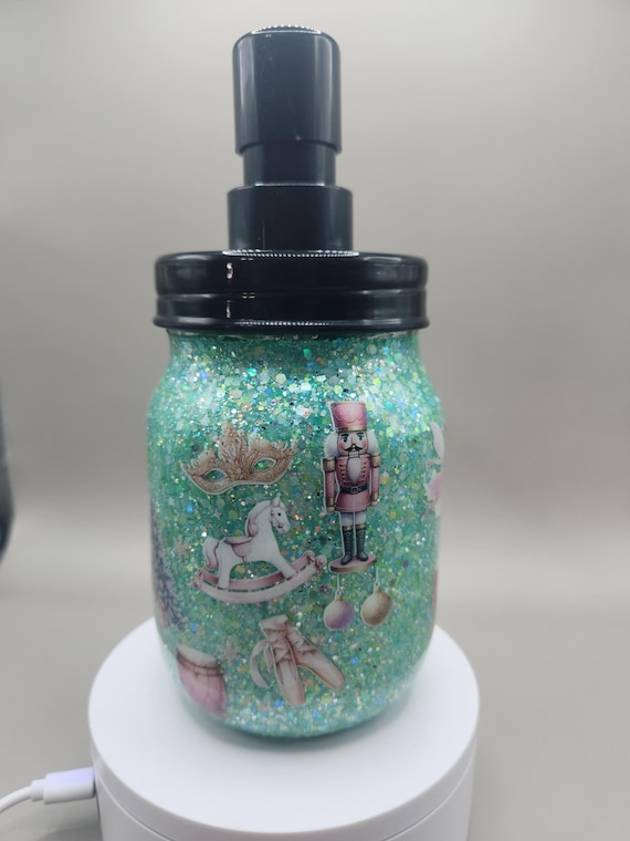 Dispenser Sapone A Forma Di Schiaccianoci - Bottiglia Trasparente In Acrilico 300ml, Ricaricabile, Perfetta Per Natale
